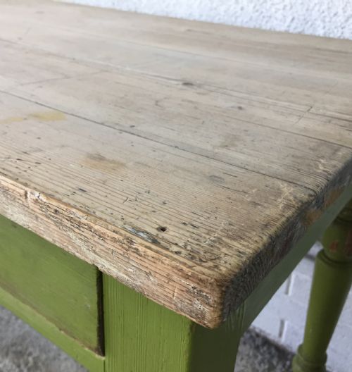19TH CENTURY ORIGINAL PAINTED PINE SIDE WRITING TABLE - ADDITIONAL PHOTO 4