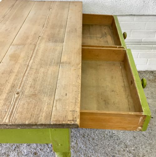 19TH CENTURY ORIGINAL PAINTED PINE SIDE WRITING TABLE - ADDITIONAL PHOTO 5