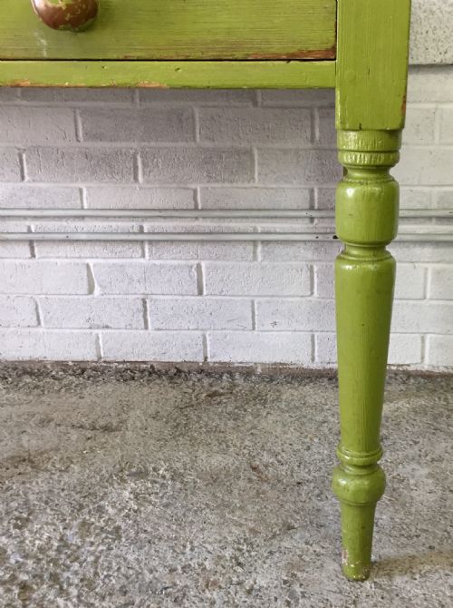 19TH CENTURY ORIGINAL PAINTED PINE SIDE WRITING TABLE - ADDITIONAL PHOTO 8