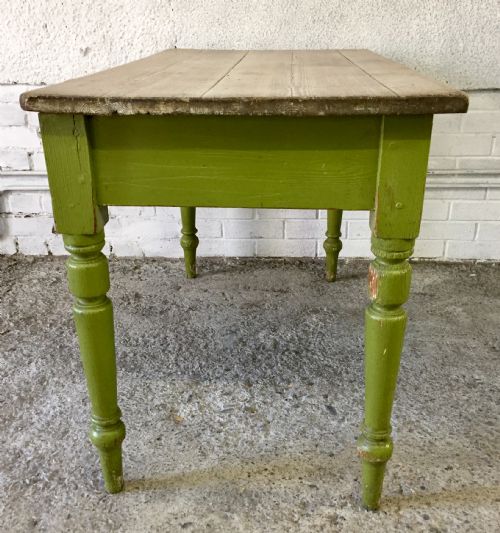 19TH CENTURY ORIGINAL PAINTED PINE SIDE WRITING TABLE - ADDITIONAL PHOTO 9