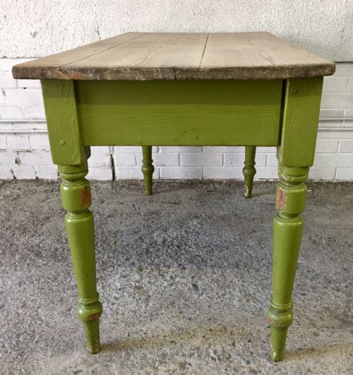 19TH CENTURY ORIGINAL PAINTED PINE SIDE WRITING TABLE - ADDITIONAL PHOTO 10