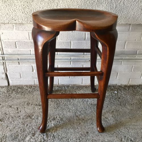 circa 1900 mahogany bar stool - CATEGORY: ANTIQUE STOOLS - DATED 1900