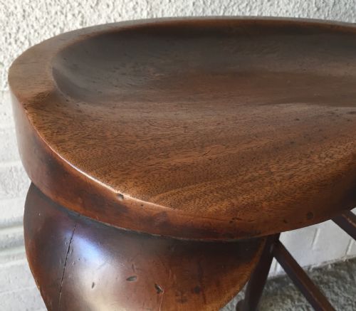 CIRCA 1900 MAHOGANY BAR STOOL - ADDITIONAL PHOTO 4