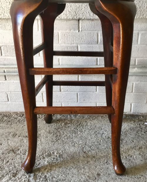 CIRCA 1900 MAHOGANY BAR STOOL - ADDITIONAL PHOTO 6