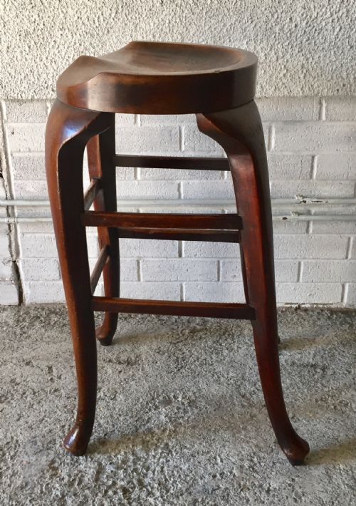 CIRCA 1900 MAHOGANY BAR STOOL - ADDITIONAL PHOTO 9
