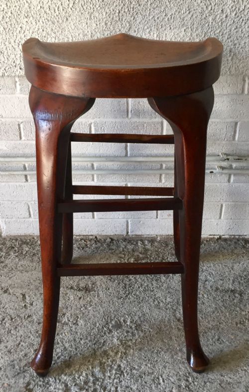 CIRCA 1900 MAHOGANY BAR STOOL - ADDITIONAL PHOTO 11