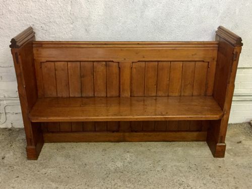 VICTORIAN PITCH PINE CHURCH PEW - ADDITIONAL PHOTO 1