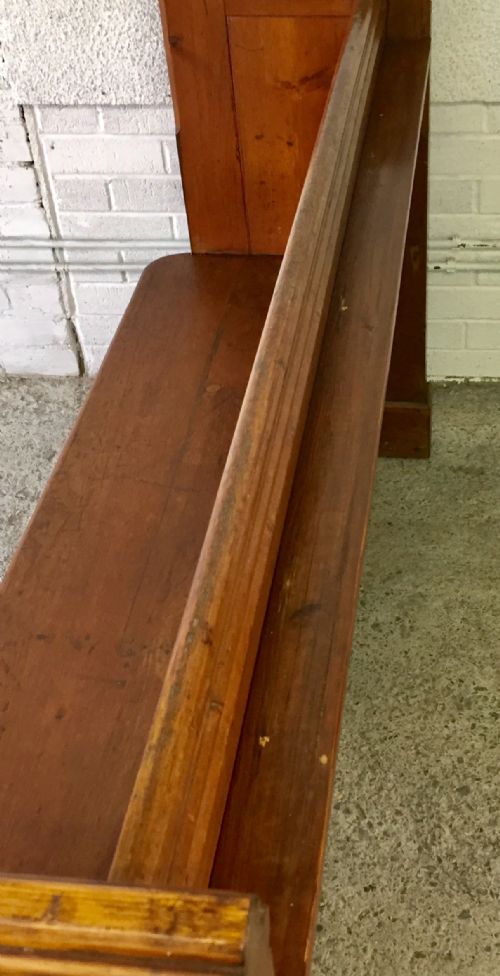 VICTORIAN PITCH PINE CHURCH PEW - ADDITIONAL PHOTO 8