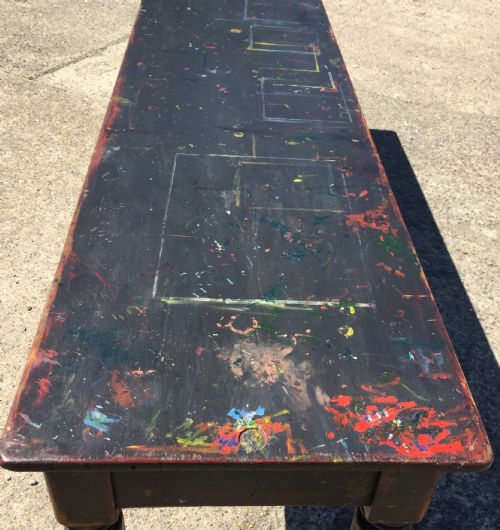 CIRCA 1900 PINE TABLE WITH LATER PAINT - ADDITIONAL PHOTO 3