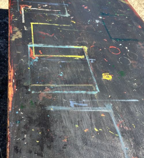 CIRCA 1900 PINE TABLE WITH LATER PAINT - ADDITIONAL PHOTO 6
