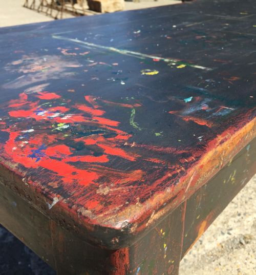 CIRCA 1900 PINE TABLE WITH LATER PAINT - ADDITIONAL PHOTO 8