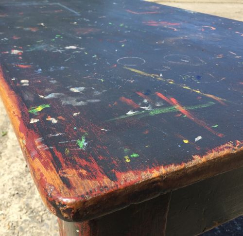 CIRCA 1900 PINE TABLE WITH LATER PAINT - ADDITIONAL PHOTO 9
