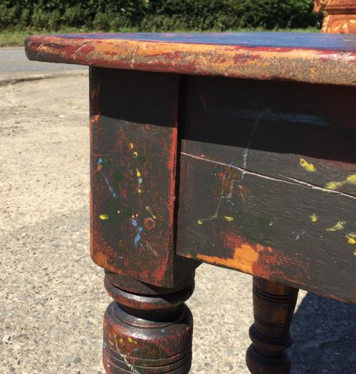 CIRCA 1900 PINE TABLE WITH LATER PAINT - ADDITIONAL PHOTO 11