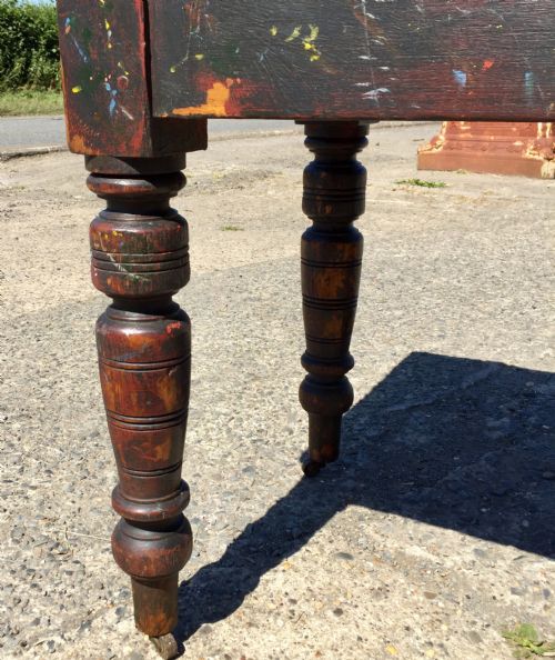 CIRCA 1900 PINE TABLE WITH LATER PAINT - ADDITIONAL PHOTO 12