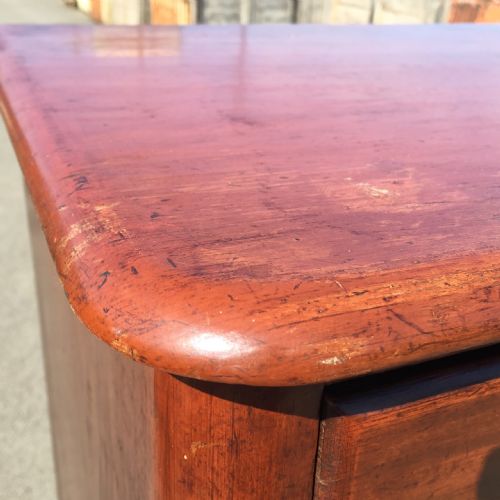VICTORIAN PINE CHEST OF DRAWERS WITH ORIGINAL MAHOGANY STAIN - ADDITIONAL PHOTO 4