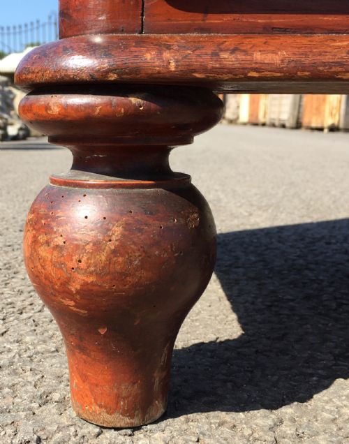 VICTORIAN PINE CHEST OF DRAWERS WITH ORIGINAL MAHOGANY STAIN - ADDITIONAL PHOTO 7