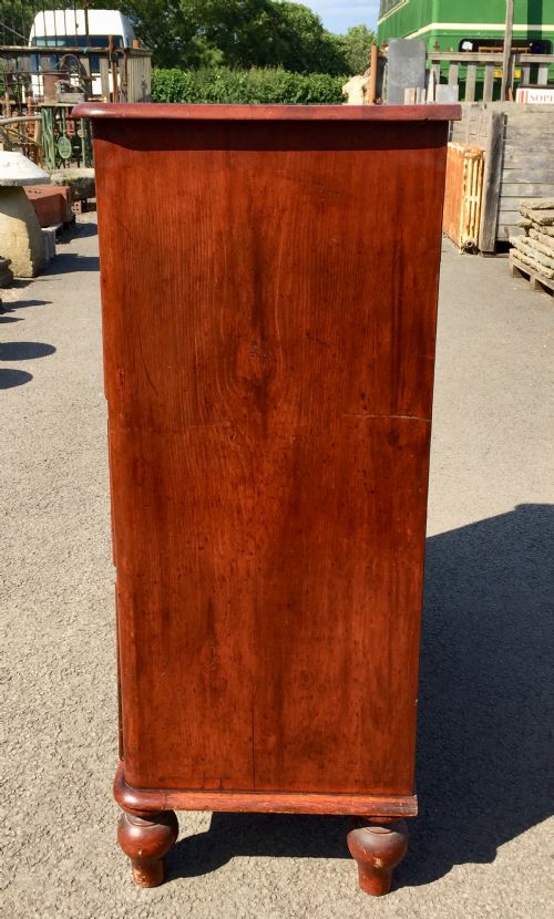 VICTORIAN PINE CHEST OF DRAWERS WITH ORIGINAL MAHOGANY STAIN - ADDITIONAL PHOTO 8