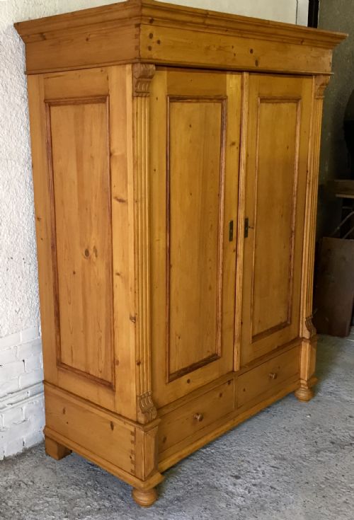 CIRCA 1900 CONTINENTAL PINE KNOCK DOWN WARDROBE - ADDITIONAL PHOTO 11