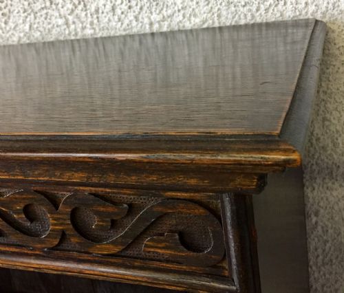 EDWARDIAN OAK BOOKCASE ON TURNED FEET - ADDITIONAL PHOTO 2