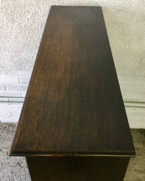 EDWARDIAN OAK BOOKCASE ON TURNED FEET - ADDITIONAL PHOTO 3