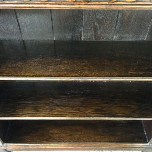 EDWARDIAN OAK BOOKCASE ON TURNED FEET - ADDITIONAL PHOTO 4