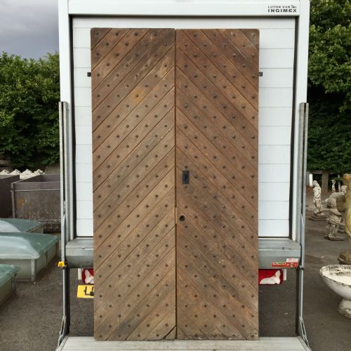 pair of 19th century oak studded external doors - CATEGORY: ANTIQUE MISCELLANEOUS - DATED 19TH CENTURY
