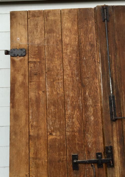PAIR OF 19TH CENTURY OAK STUDDED EXTERNAL DOORS - ADDITIONAL PHOTO 11