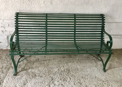 19TH CENTURY WROUGHT IRON STRAP METAL BENCH - ADDITIONAL PHOTO 1
