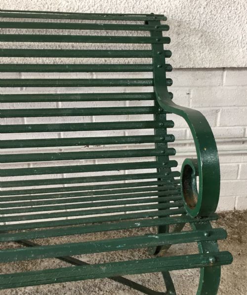 19TH CENTURY WROUGHT IRON STRAP METAL BENCH - ADDITIONAL PHOTO 3