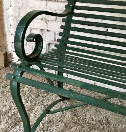 19TH CENTURY WROUGHT IRON STRAP METAL BENCH - ADDITIONAL PHOTO 4