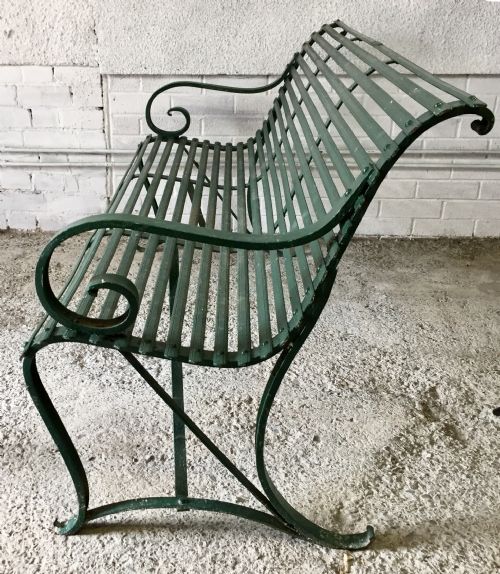 19TH CENTURY WROUGHT IRON STRAP METAL BENCH - ADDITIONAL PHOTO 8