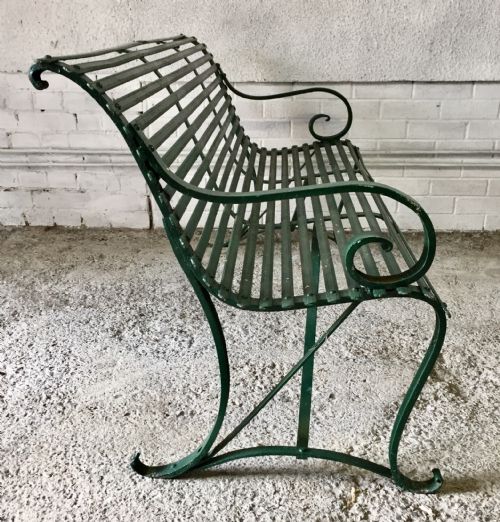 19TH CENTURY WROUGHT IRON STRAP METAL BENCH - ADDITIONAL PHOTO 9