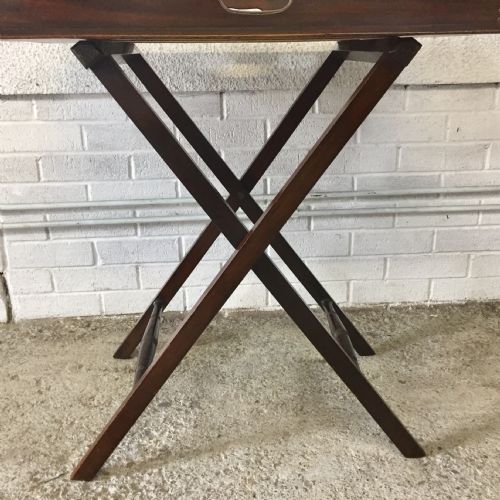 VICTORIAN MAHOGANY BUTLER'S TRAY ON ORIGINAL STAND - ADDITIONAL PHOTO 6