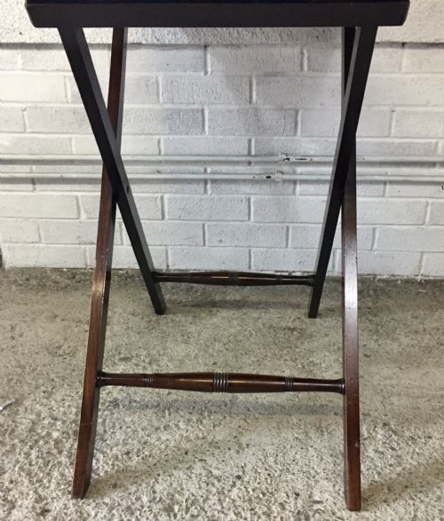 VICTORIAN MAHOGANY BUTLER'S TRAY ON ORIGINAL STAND - ADDITIONAL PHOTO 7