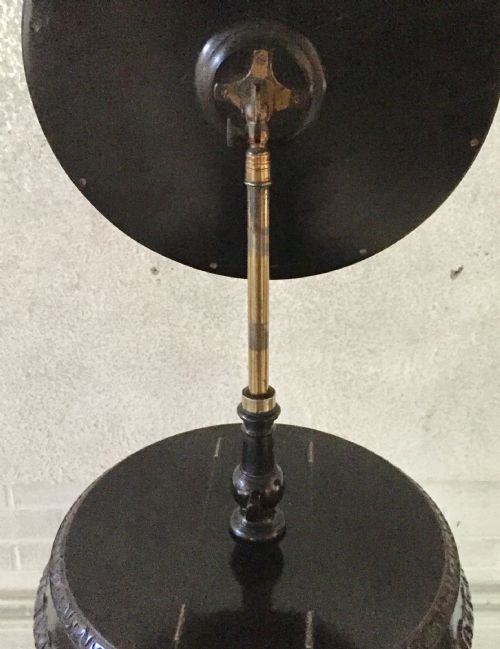 CIRCA 1900 EBONISED SHAVING MIRROR ON STAND - ADDITIONAL PHOTO 5