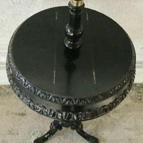 CIRCA 1900 EBONISED SHAVING MIRROR ON STAND - ADDITIONAL PHOTO 7