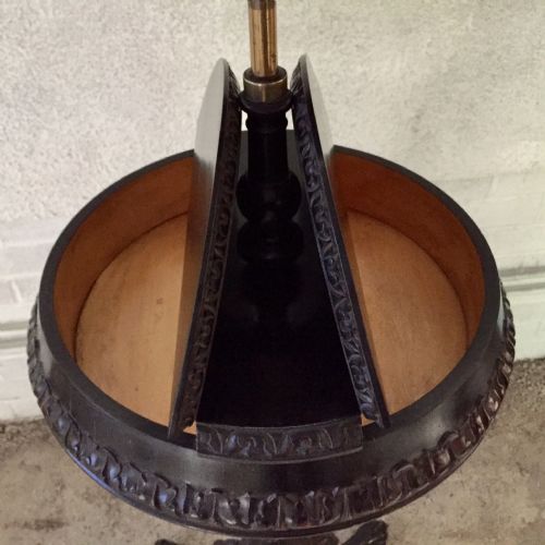 CIRCA 1900 EBONISED SHAVING MIRROR ON STAND - ADDITIONAL PHOTO 8
