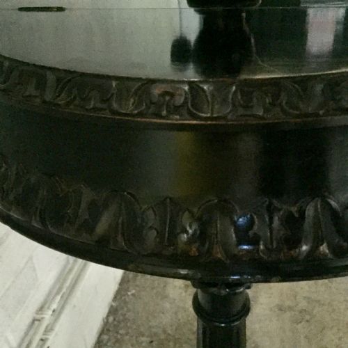 CIRCA 1900 EBONISED SHAVING MIRROR ON STAND - ADDITIONAL PHOTO 11