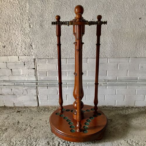 1920s oak revolving snooker cue rack - CATEGORY: ANTIQUE MISCELLANEOUS - DATED 1920