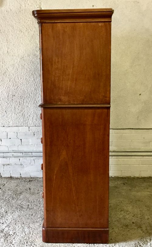 VICTORIAN MAHOGANY DWARF LINEN PRESS WITH KEY - ADDITIONAL PHOTO 9