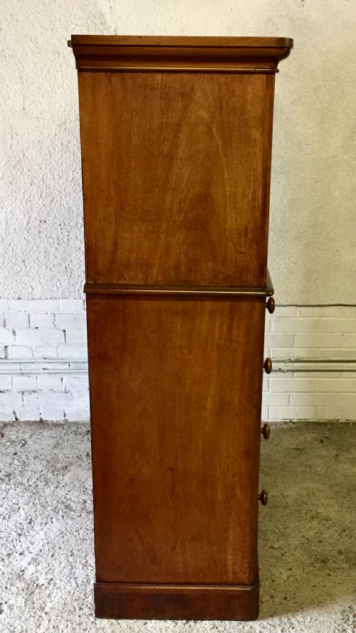 VICTORIAN MAHOGANY DWARF LINEN PRESS WITH KEY - ADDITIONAL PHOTO 10