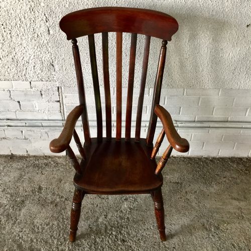 VICTORIAN ELM AND BEECH WINDSOR CARVER CHAIR - ADDITIONAL PHOTO 1