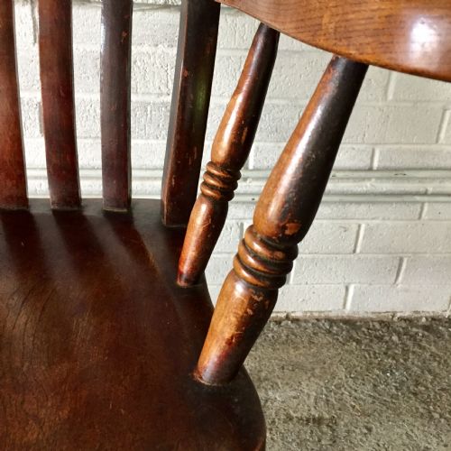 VICTORIAN ELM AND BEECH WINDSOR CARVER CHAIR - ADDITIONAL PHOTO 6