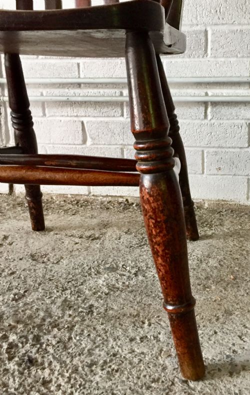 VICTORIAN ELM AND BEECH WINDSOR CARVER CHAIR - ADDITIONAL PHOTO 8