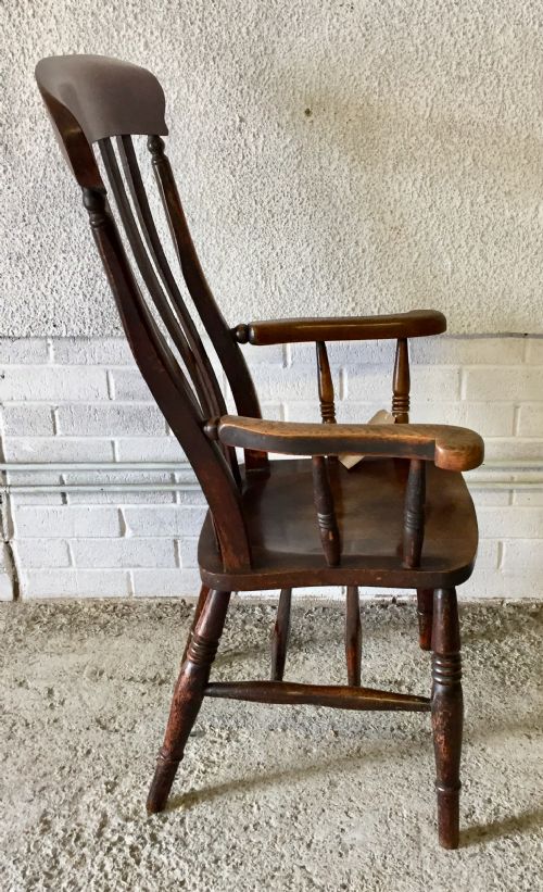 VICTORIAN ELM AND BEECH WINDSOR CARVER CHAIR - ADDITIONAL PHOTO 10