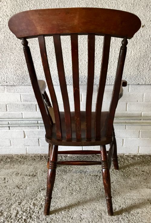VICTORIAN ELM AND BEECH WINDSOR CARVER CHAIR - ADDITIONAL PHOTO 11