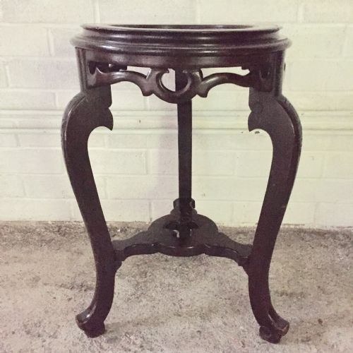 C1900 EBONISED PLANT LAMP STAND WITH MARBLE TOP - ADDITIONAL PHOTO 12