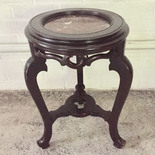 C1900 EBONISED PLANT LAMP STAND WITH MARBLE TOP - ADDITIONAL PHOTO 13