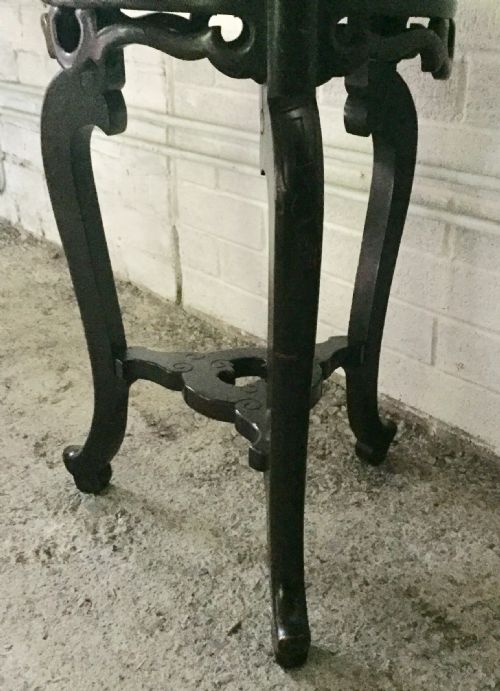 C1900 EBONISED PLANT LAMP STAND WITH MARBLE TOP - ADDITIONAL PHOTO 17