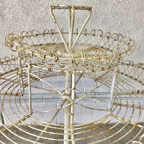 RARE 19TH CENTURY REVOLVING WIREWORK PLANT STAND - ADDITIONAL PHOTO 3